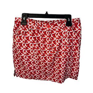 Nivo trendy golf wear Vibrant Red & White Patterned Skorts‎